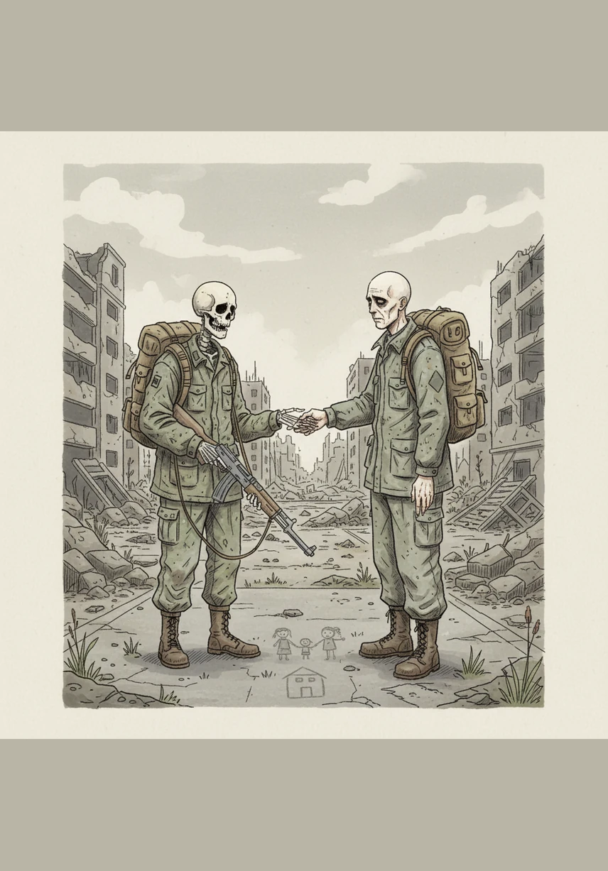 Элиас вспоминает великую войну, которую называли «Грейс», и тех, кто когда-то считал себя богами. Теперь от их былого величия осталась лишь ржавчина на арматуре и едкий запах старой штукатурки, приносимый ветром.