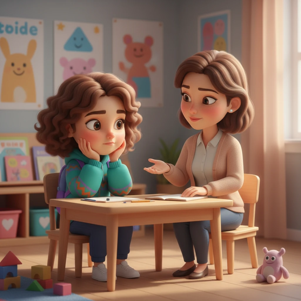 Ол мұғалімімен сөйлеседі, мұғалім Аруға ерекше білім беруді қажет ететін балалардың қиындықтары туралы түсіндіреді. Ару ойланып қалады.