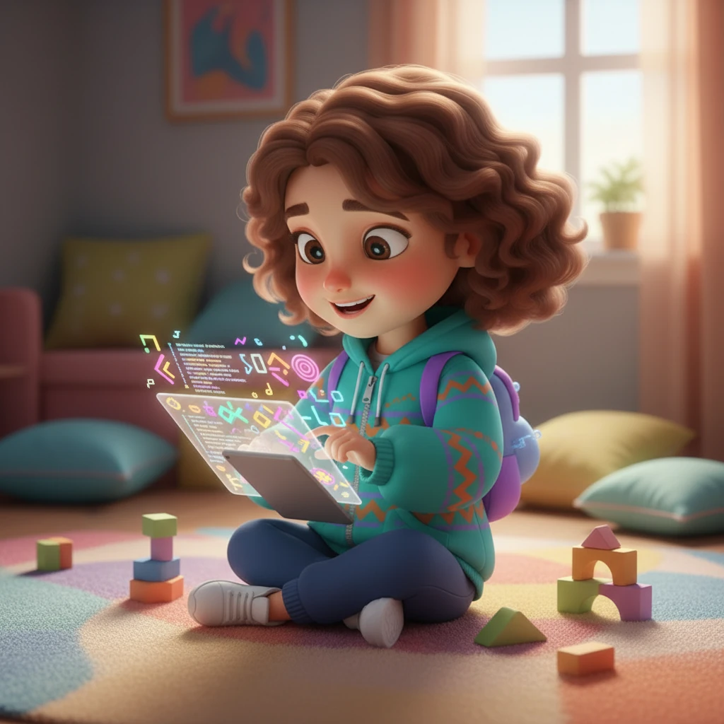 Ол әртүрлі қолданбалар мен ойындарды зерттеп, олардың қалай жұмыс істейтінін түсінуге тырысады. Экранда түрлі-түсті кодтар мен графикалар жарқырайды.