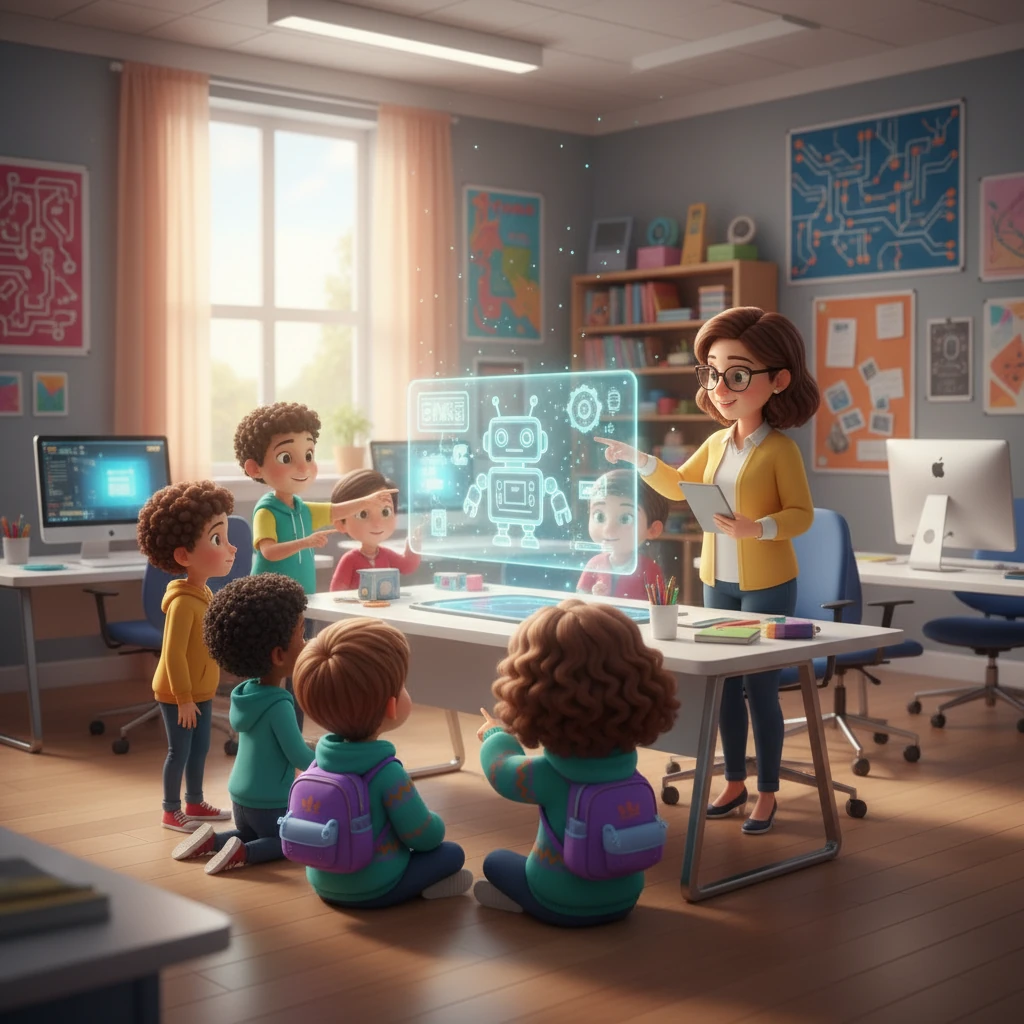 Олар мектептің технология мұғалімінен кеңес сұрайды. Мұғалім оларға бағыт-бағдар беріп, қосымша ресурстар ұсынады.