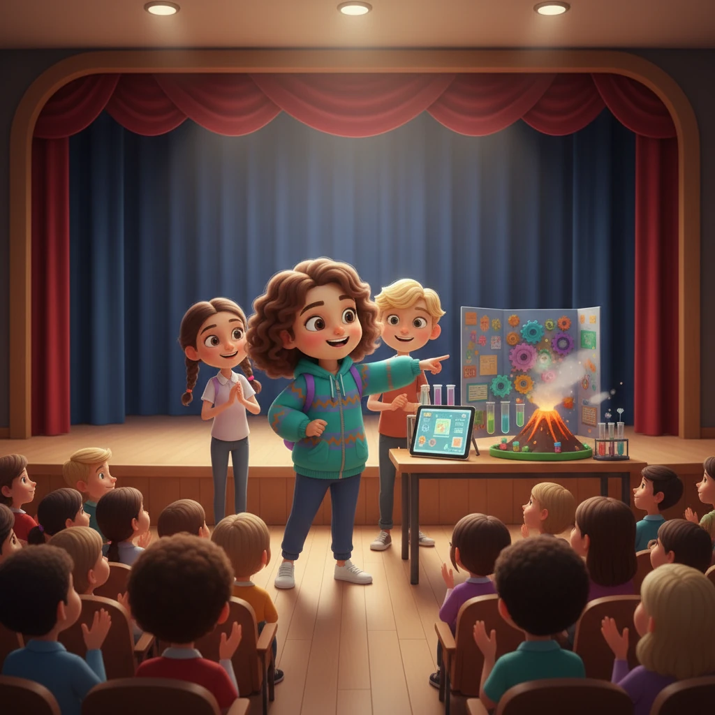 Олардың жобасы мектептің жыл сайынғы инновациялық байқауына қатысады. Олар өз жұмыстарын үлкен аудитория алдында таныстырады.