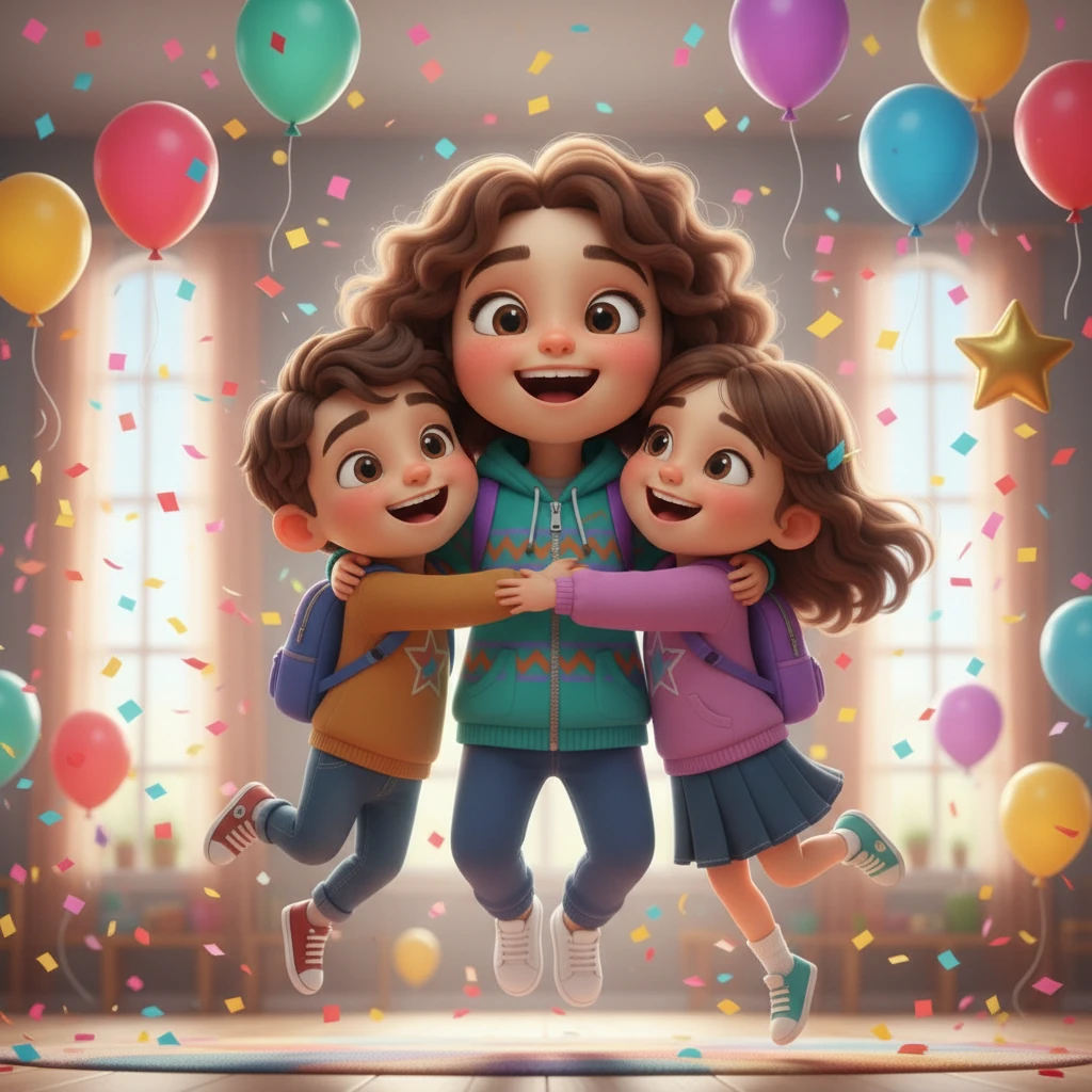 Ару мен оның командасы байқауда жеңіске жетеді. Олар қуаныштан секіріп, бір-бірін құшақтайды.