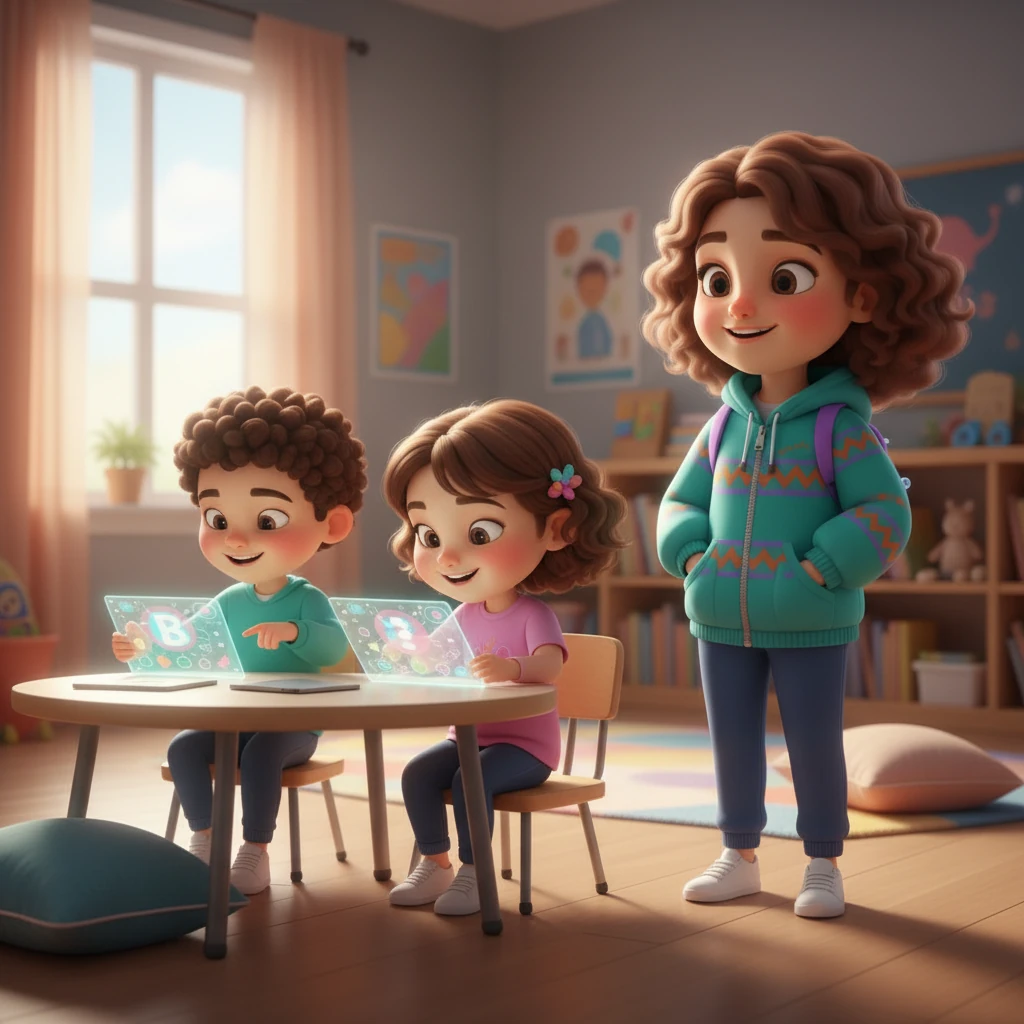 Бірнеше айдан кейін Ару өзі жасаған қолданба арқылы сабақ оқып жатқан балаларды көреді. Олардың беттерінде бақыт пен оқуға деген құштарлық бар.