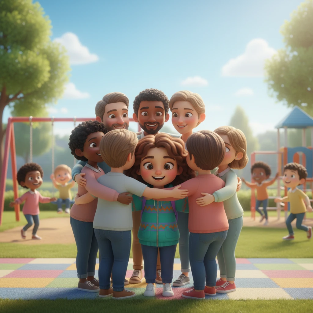 Балалардың ата-аналары Аруға алғыс айтады. Олардың балаларының өмірі жақсарғанын көріп, Ару өзін бақытты сезінеді.