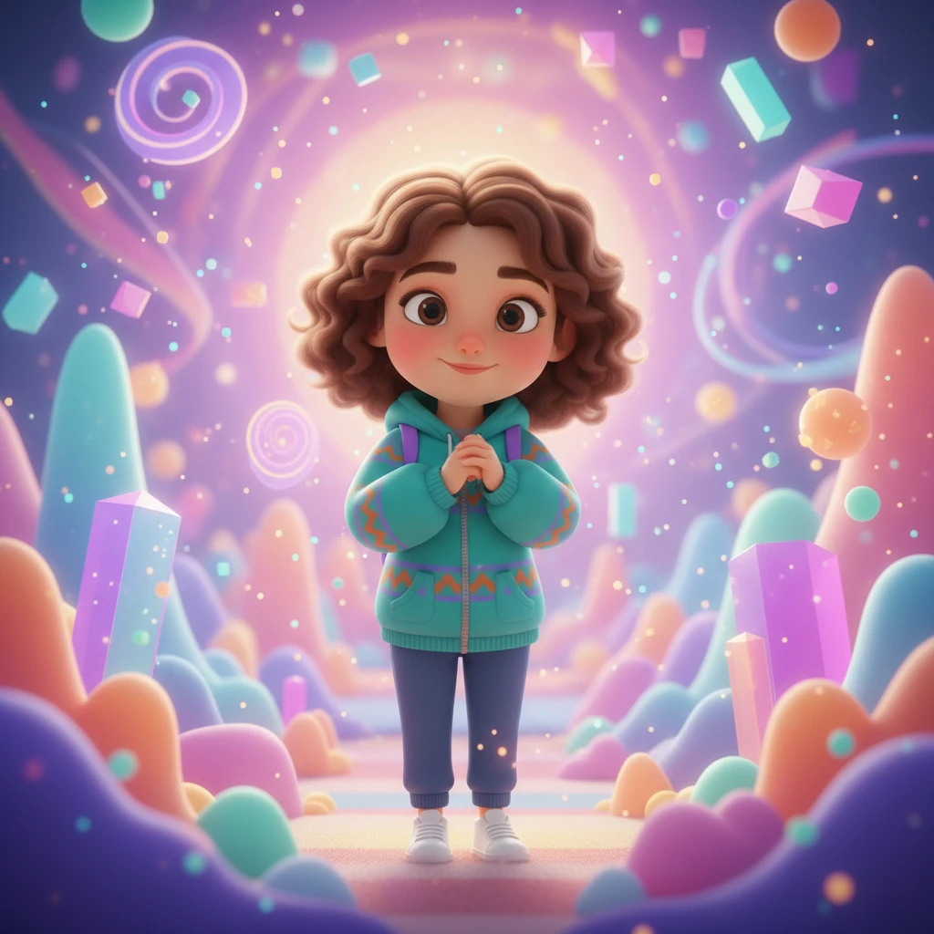 Ару бақытты күйде, айналасындағы цифрлық әлемнің мүмкіндіктерін ойлайды. Оның жүрегі қуанышқа толы.