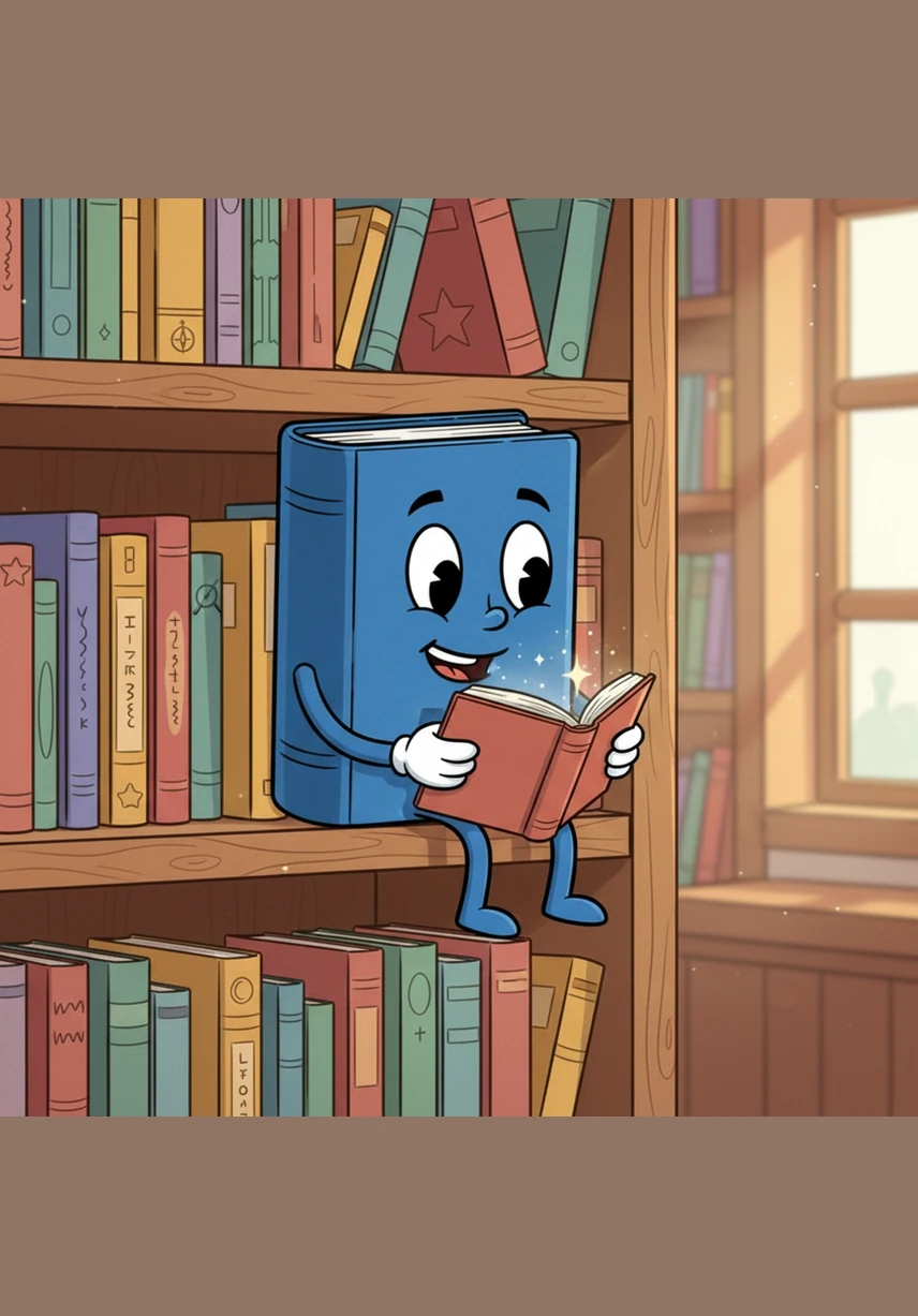 Back on his shelf, Dewey found a magical quill and a pot of shimmering ink waiting for him. He realized that he didn't need to wait for someone else to write his story anymore. With a big smile, he began to write about the brave captain, the glowing poems, and the friends who caught him when he fell.