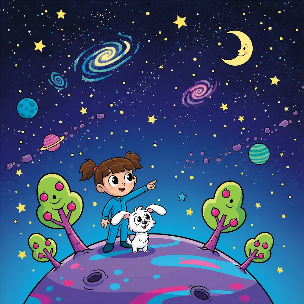 No céu estrelado, no pequeno planeta Zilum, Lili e Toto observavam tudo com curiosidade. Seus olhos brilhavam de expectativa, pois sempre buscavam novas aventuras e descobertas. Zilum era seu lar, mas o universo era vasto e cheio de mistérios.