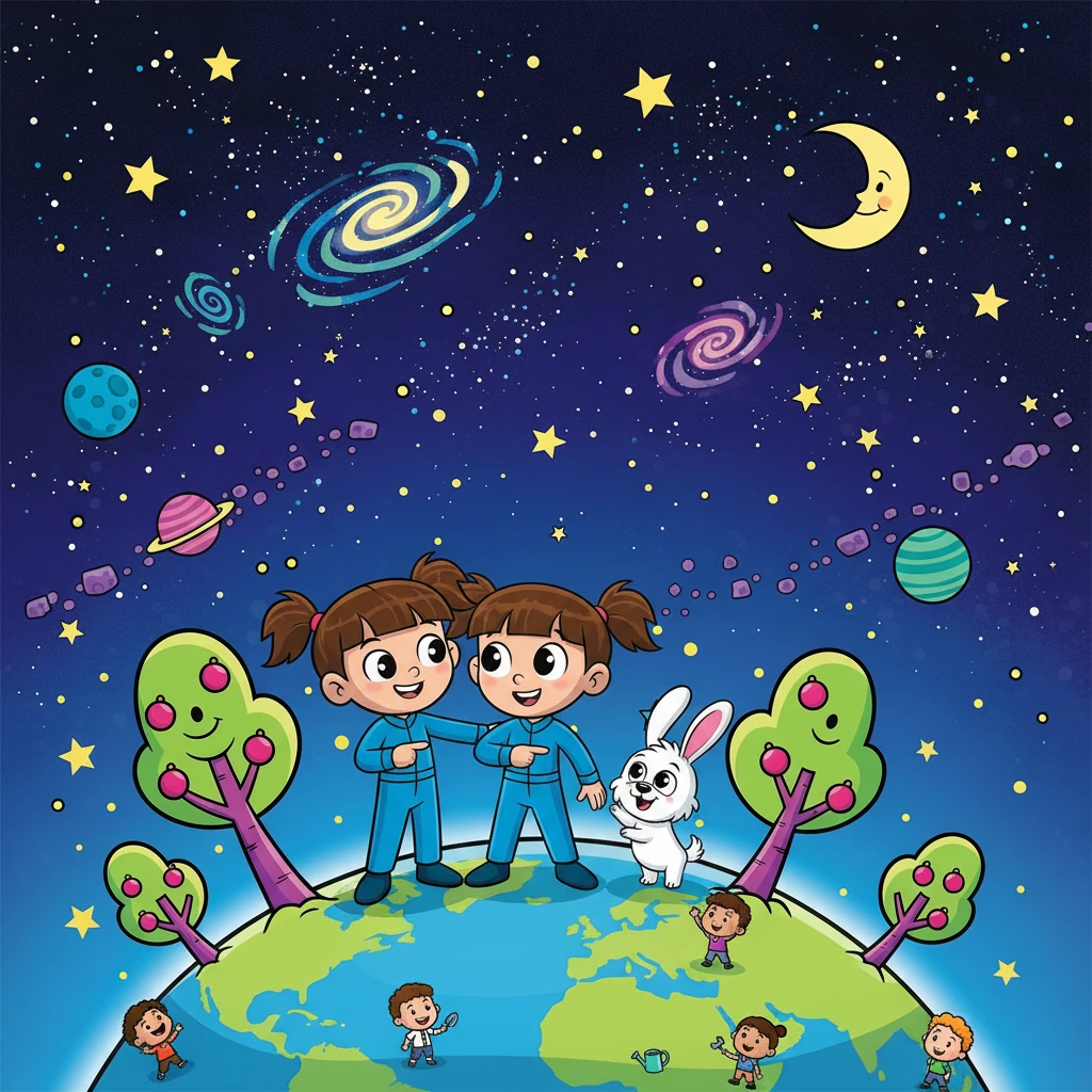 Com um sorriso no rosto, Lili e Toto tiveram uma ideia brilhante: ensinar as crianças da Terra a cuidar do planeta. Eles sabiam que, juntos, poderiam fazer a diferença.