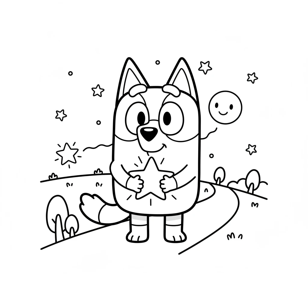 bluey coloring page by Mu Ryan