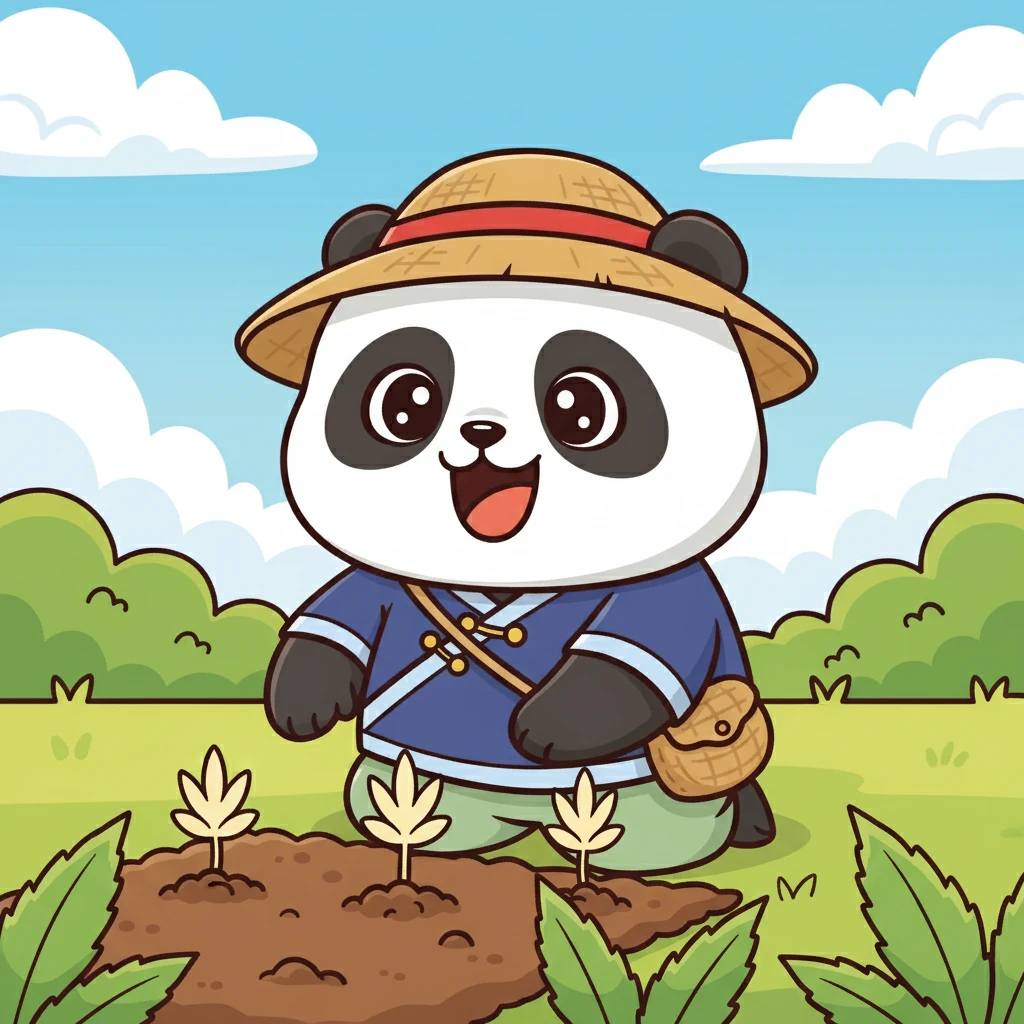一周后，泥土里冒出了嫩黄色的小芽，像张开的小手掌。朵朵兴奋极了，小芽很快就抽出了绿色的叶子，长成了锯齿状。