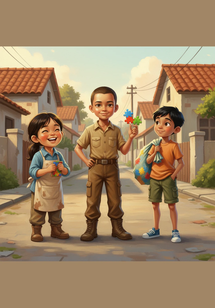 Budi opens the wallet and sees several large bills and a shiny identification card belonging to someone in their neighborhood. His heart beats fast as he realizes how much money is inside, more than he has ever seen before.