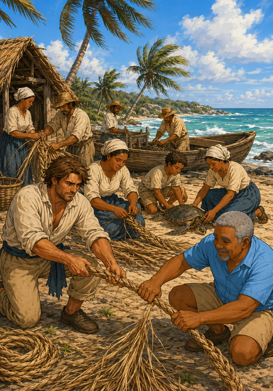 For many years, the Caymanians were known as the people the world forgot, living simply by fishing for turtles and weaving strong thatch rope. Every family, regardless of their origin, worked side-by-side against the harsh tropical elements.
