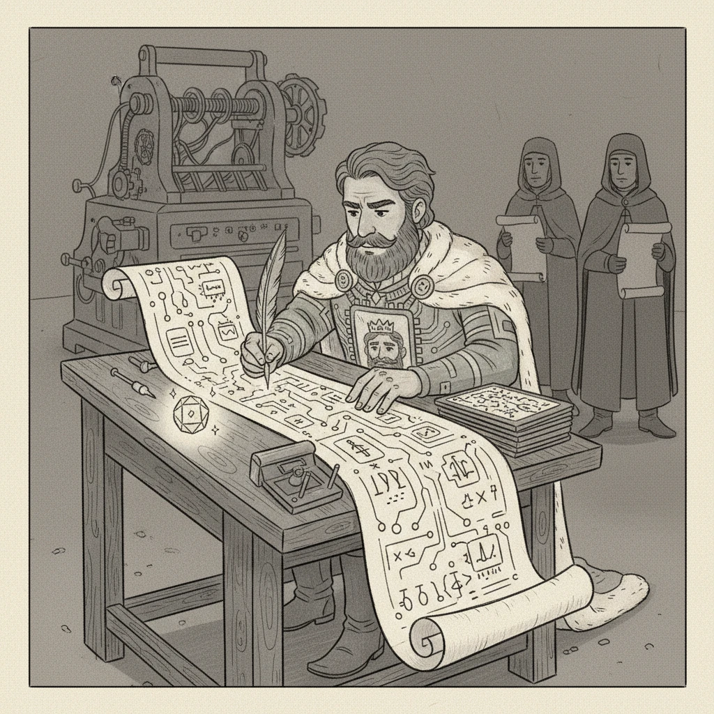 Armed with his newfound understanding of Sparkle-Bits, Archie meticulously crafted a new sequence of 'Whispers.' He rewrote the complex decree, breaking it down into the most efficient Assembly Language commands, ensuring each instruction was perfectly aligned for the Royal Scribes and the Grand Calculator. He worked tirelessly, driven by precision.