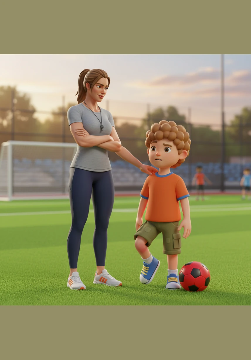 Coach Sarah sits down with Sam and explains that Leo’s brain works like a wonderful, complex computer with its own special operating system. She explains that Leo has autism, which means he experiences sounds, lights, and making friends in his own unique and beautiful way.