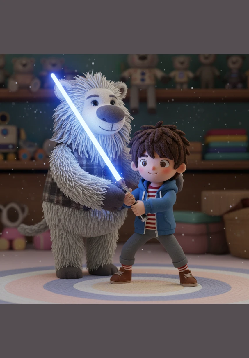 A friendly guide hands Leo a glowing lightsaber, and he feels the hum of energy vibrating in his grip. He strikes a heroic pose, imagining himself as a brave Jedi Knight ready to defend the galaxy from the dark side.