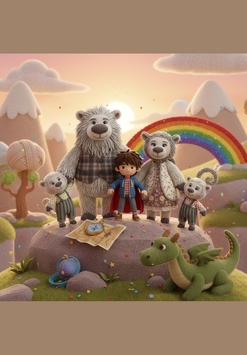 To capture the perfect memory, the whole family gathers around their new friend Chewbacca for a big group photo. With hearts full of wonder and cameras full of pictures, they finally head back home, dreaming of their next big adventure.