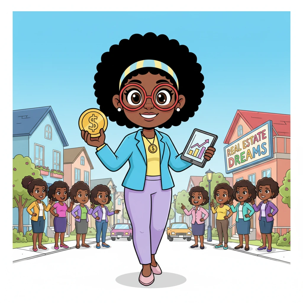 In a lively neighborhood filled with big dreams, everyone knew Ms. B. She walked with a powerful confidence, her colorful outfit reflecting her bold spirit. Ms. B was a Money Whisperer, teaching Black women that real estate was not just for others, but for them.