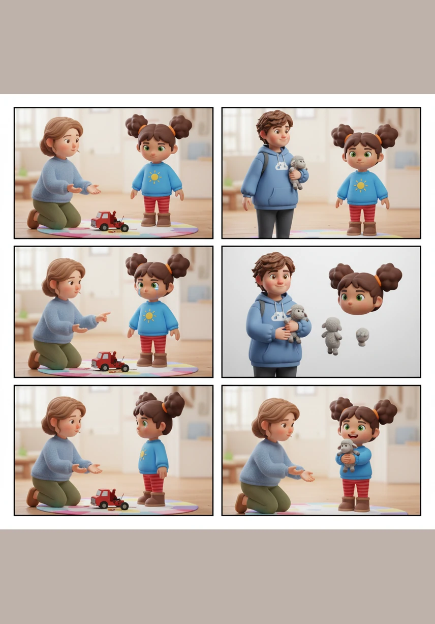 Leo finds a silly yellow duck in the garden and starts to giggle. The sun is shining brightly, and his eyes sparkle with joy as he points at the funny toy.