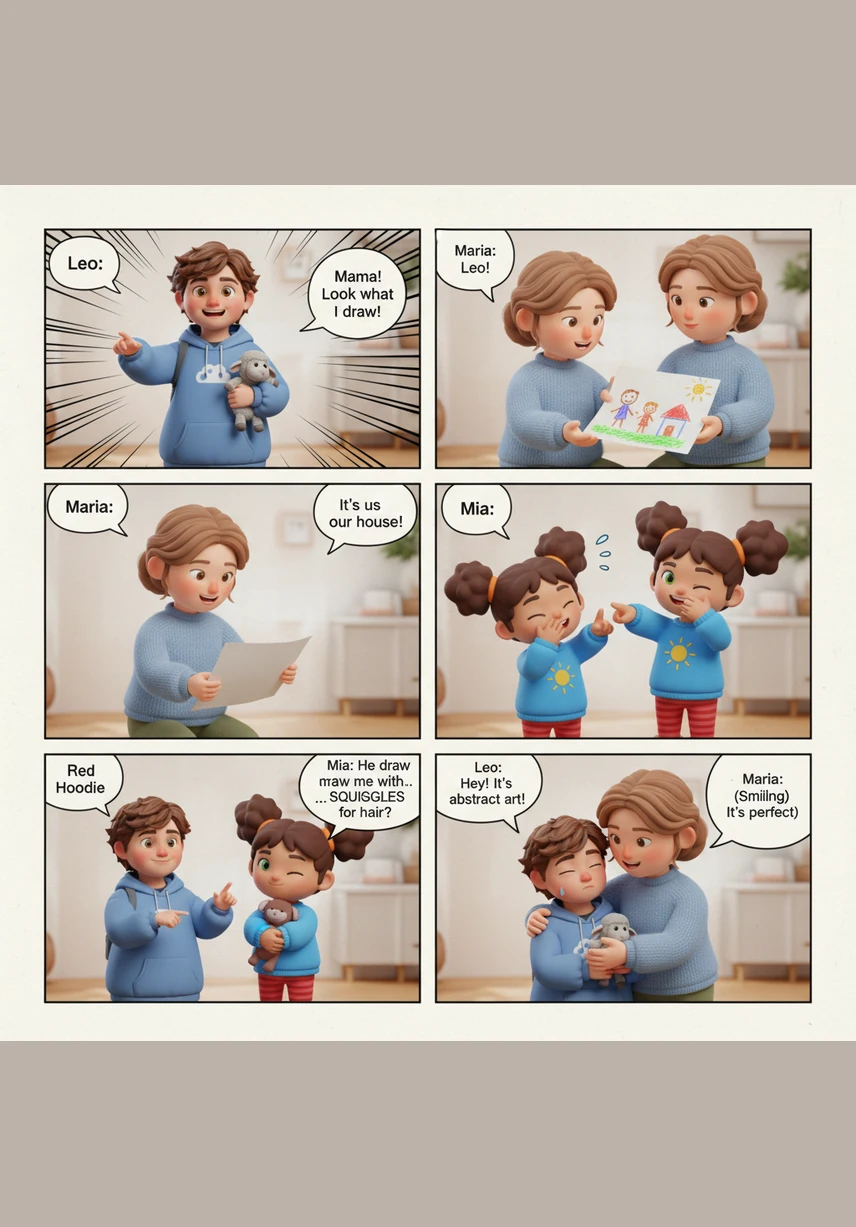 Soon, Leo is laughing so hard that his face turns pink and his tummy wobbles. He is having so much fun, but the laughter is getting louder and louder.