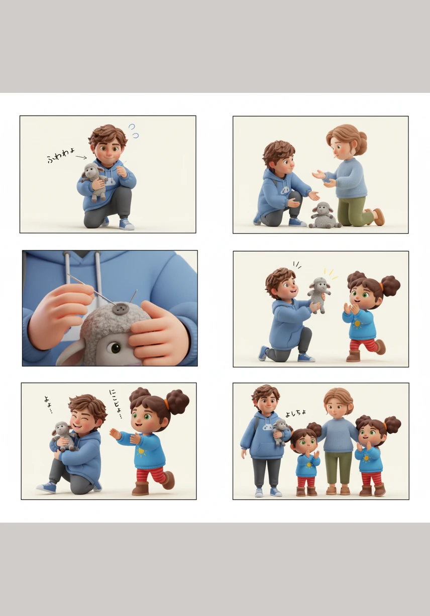 Walking over to his friends, Leo says he is sorry for being too loud and helps them start a new tower. Everyone smiles again, feeling happy and peaceful in the bright playroom.