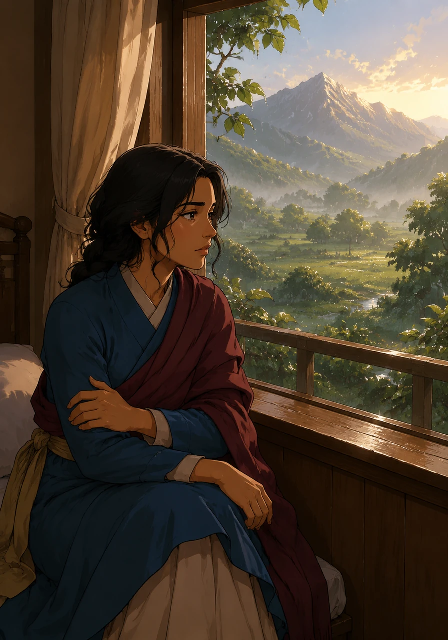 The next morning, the storm had passed, leaving behind a quiet, dew-covered landscape bathed in pale sunlight. Pritilata sat by the window, staring blankly at the mountains as a heavy wave of guilt and confusion washed over her.
