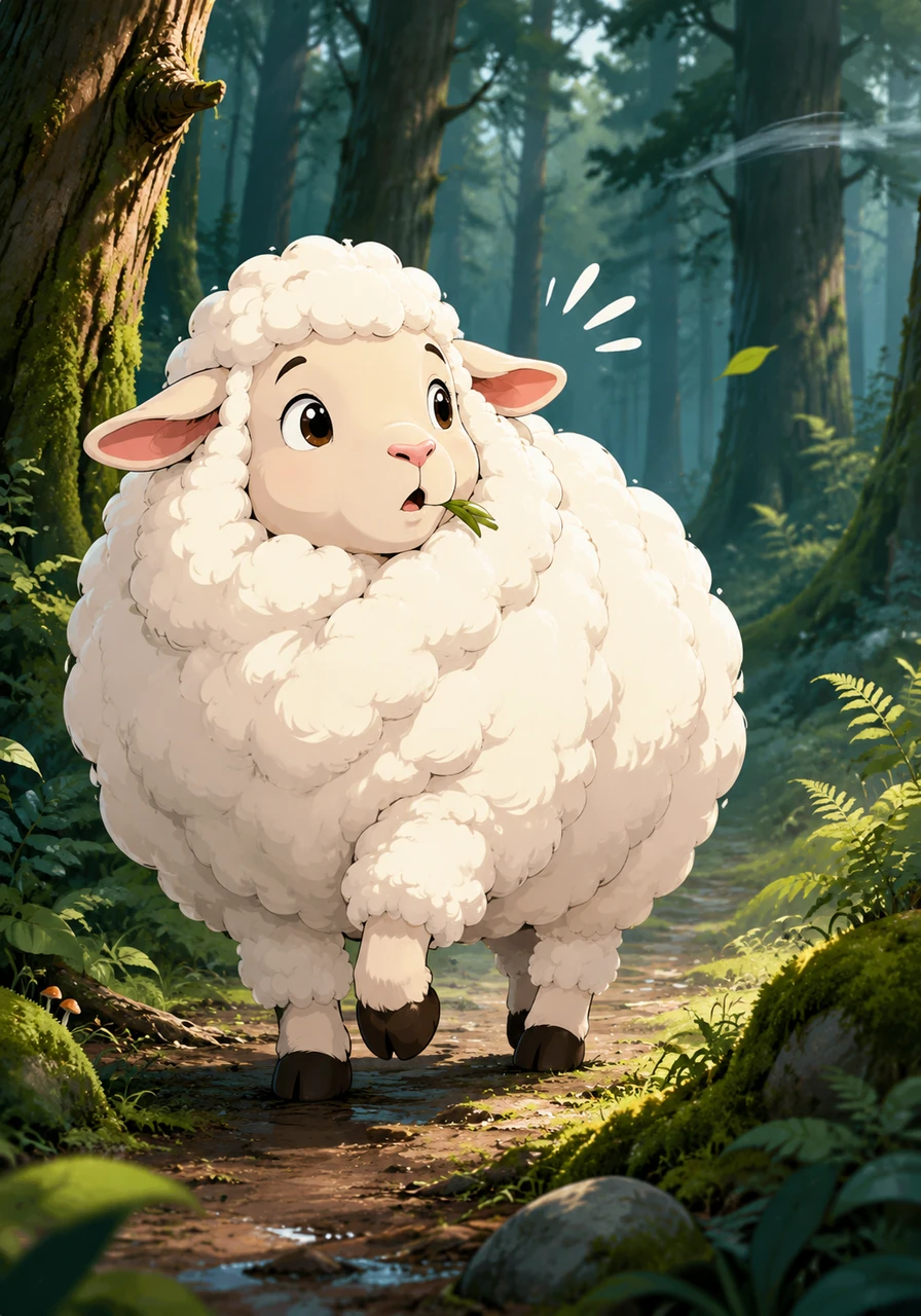 The cold wind blows softly through the tall trees. Choo walks carefully on the damp ground. Suddenly, he hears a happy sound nearby.