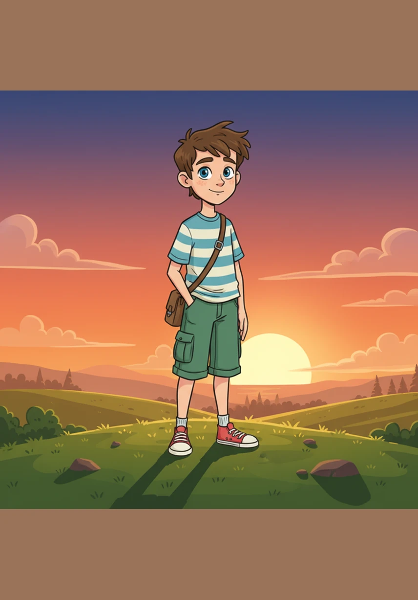 He watched the sun slowly dip below the horizon, realizing he had never truly looked at a sunset before. The world felt quiet and still, and for the first time, Oliver did not feel the need to run.