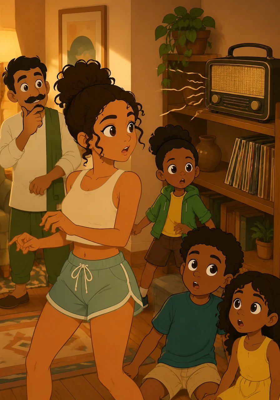 Suddenly, a different sound crackled from the old radio on the shelf. A deep, heavy base line filled the air, the unmistakable gritty sound of 'Brazil tuff phonk' catching her attention.