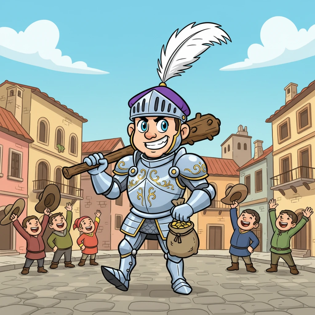 意大利人觉得“霍克伍德”这个名字太长，就给他起了个响亮的新名字——乔凡尼·阿库托。在意大利，他很快就名声大噪，成为了一个传奇人物。他那夸张的盔甲和高高翘起的羽毛头盔，让大家一眼就能认出他来。