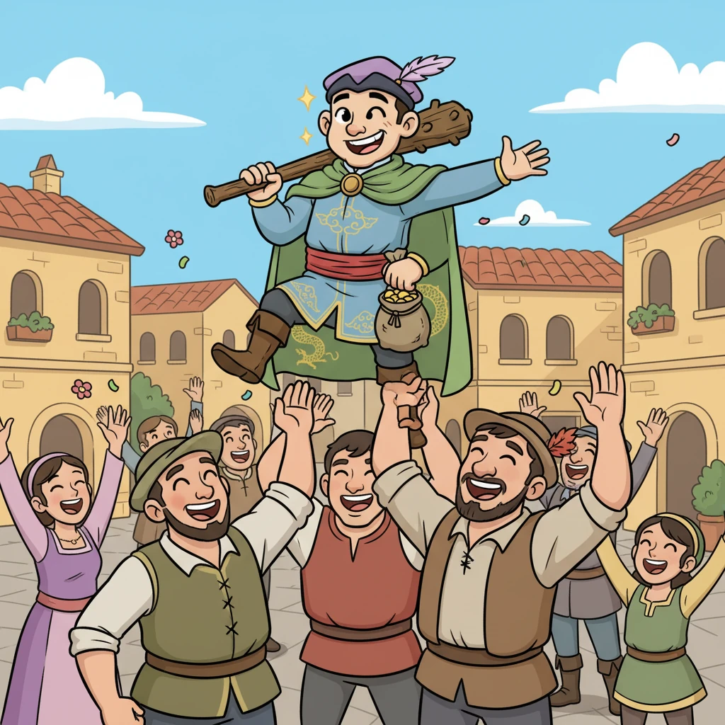 尽管霍克小爵爷的赚钱方式有些与众不同，但意大利人却把他看作是一位特别的英雄。他带来了秩序，也让很多“小争吵”得以平息。人们为他欢呼，将他高高举起，表达对他的敬意。