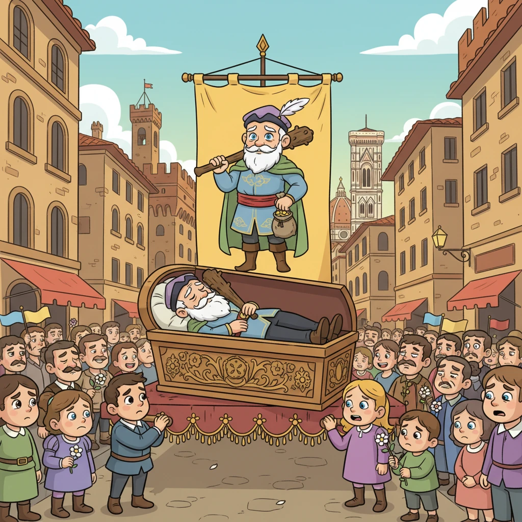 霍克小爵爷活到了80岁高龄，当他去世时，佛罗伦萨为他举行了隆重的国葬。人们为他绘制了精美的画像，纪念这位“骁勇无比的战士、杰出的领袖乔凡尼·阿库托先生”。他的故事，成为了意大利历史上一个有趣的篇章。