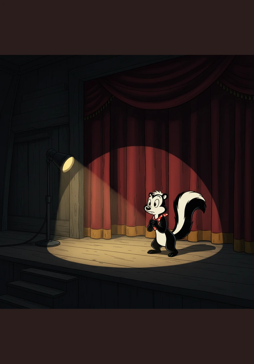 He stands at the very edge of the pool, looking down at the crystal-clear water while his teeth begin to chatter uncontrollably. The wind ruffles his black and white fur, and he starts to realize that the sun isn't as warm as it looked from inside.