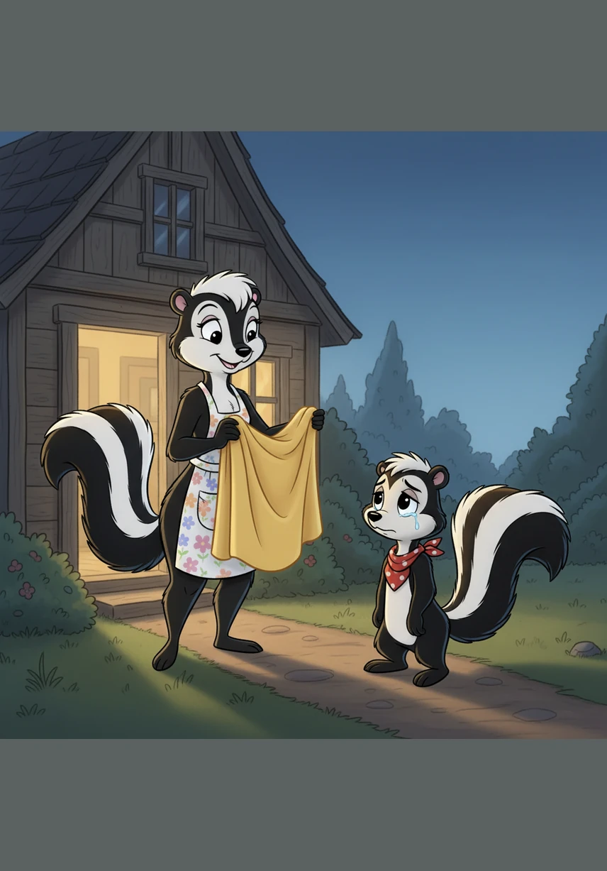 Just as he’s about to give up and run back inside, his mom appears in the doorway with a giant, fluffy yellow towel and a knowing smile. She doesn't say a word, but her warm presence is exactly what Sammy needs right now.