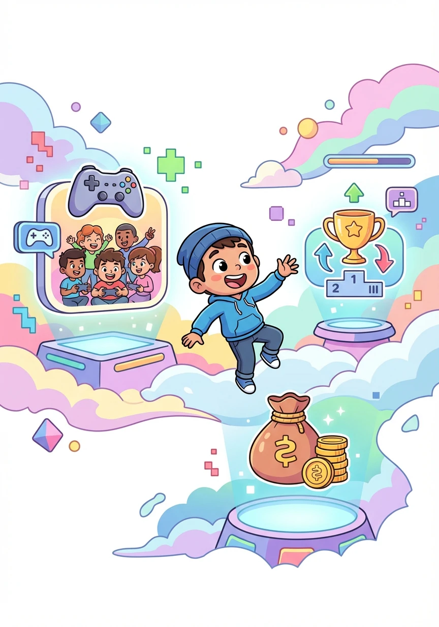 José entra al menú principal, un paraíso para gamers. Ve opciones de juegos, torneos y una billetera virtual en bolivianos, la moneda de su país.