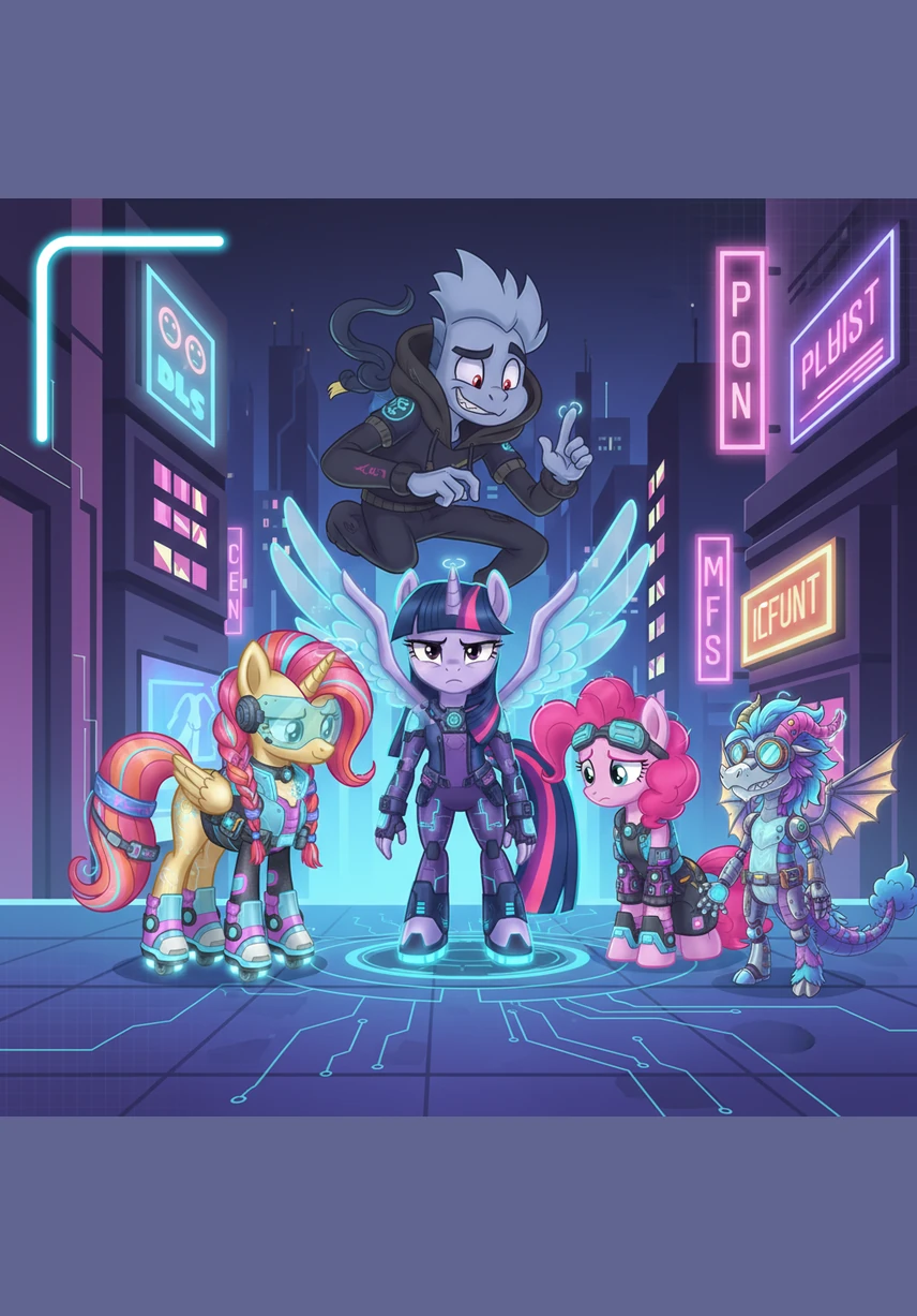 Twilight stands tall and demands an explanation for their attempt to prank her, leading the group to hang their heads in shame and offer a sincere apology. Pinkie Pie then pipes up, using silly logic to argue that since the friends failed and Twilight succeeded, Discord should technically 'get back' at the friends instead.