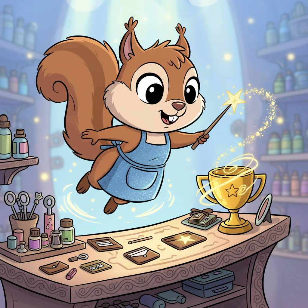 Next, Sparkle glides to her 'Customization Station,' a magical workbench shimmering with possibilities. With a flick of her sparkling wand, she personalizes each gift, imprinting company logos onto tiny leather accessories and engraving heartfelt messages onto gleaming trophies, making every item truly unique.
