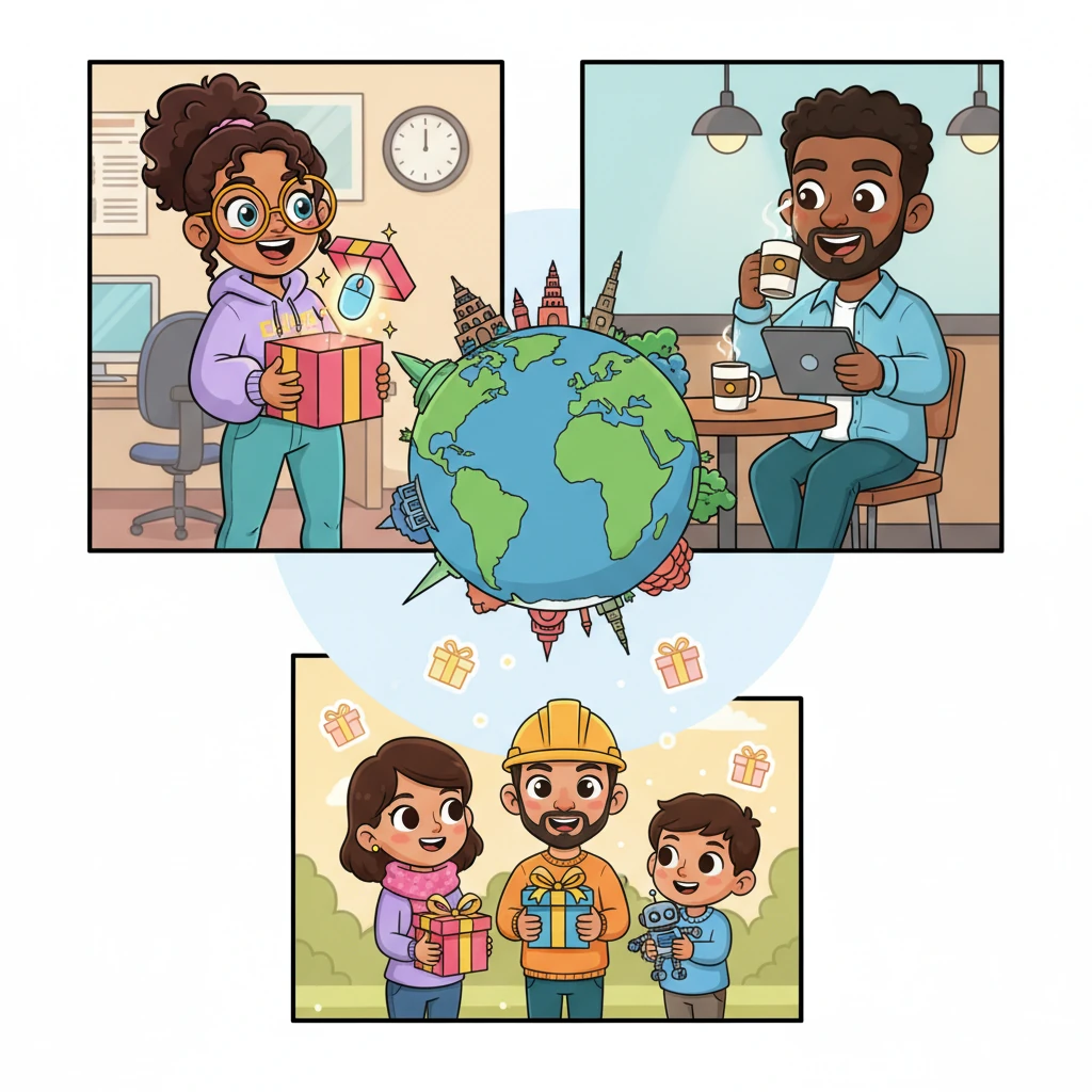 Across the world, a montage of happy faces lights up, showing employees and clients alike receiving their special Elite Corporate Gifts. Sparkle's magic has truly built bridges and strengthened relationships, proving that every gift is a moment crafted with care.
