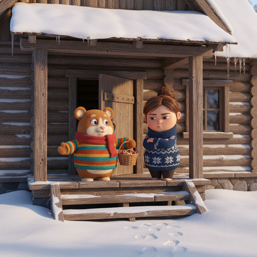 На пороге его встретила суровая невестка. Ее лицо было неприветливым, и даже искренняя улыбка Василия не смогла растопить лед. В воздухе повисло неловкое молчание.