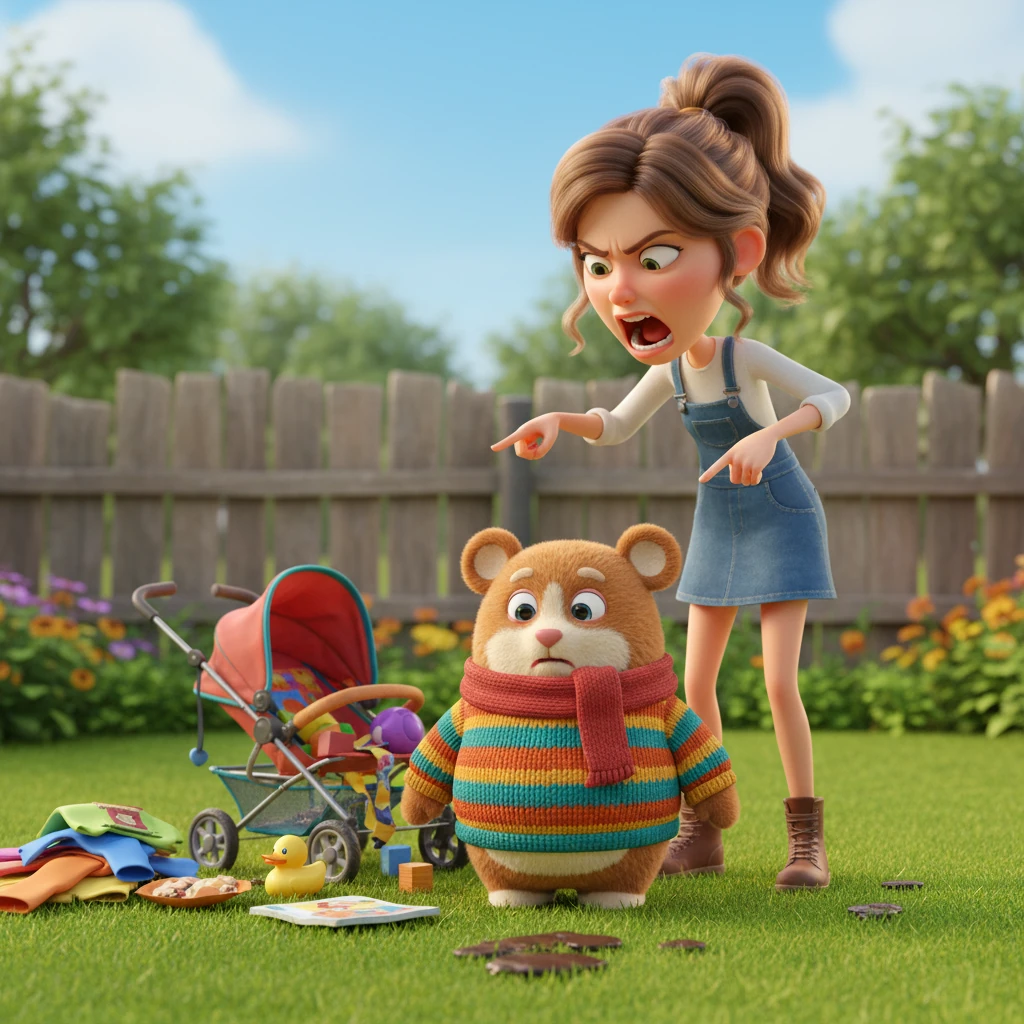 Невестка обнаружила яркую коляску и беспорядок, который Василий оставил после себя. Ее лицо исказилось от гнева, и она начала громко бранить его, не сдерживая эмоций.