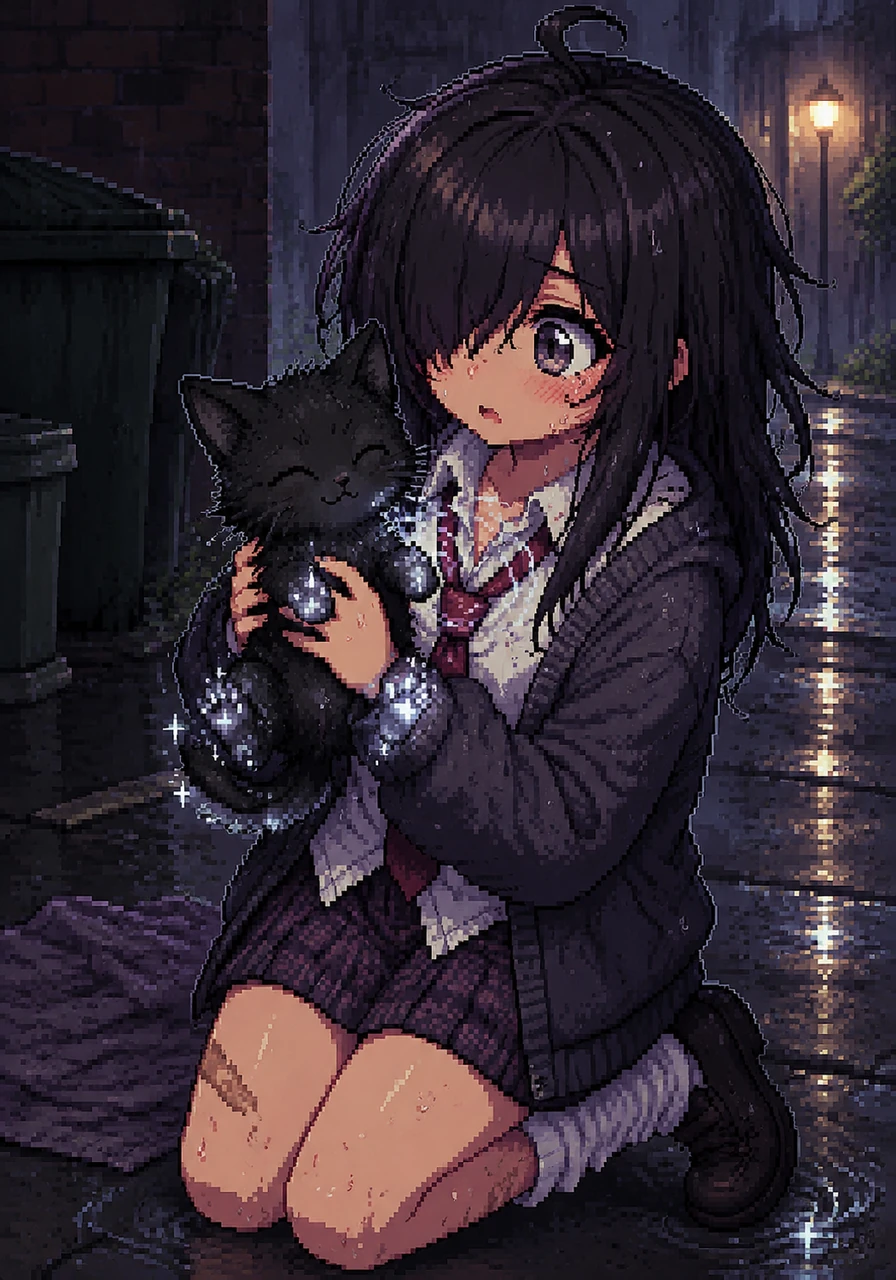 As Emma lifts the soaked kitten, it purrs so loudly her chest vibrates, and tiny silver sparks flicker briefly around its paws. She stares in disbelief, wondering if she has found a normal pet or something far more mysterious.