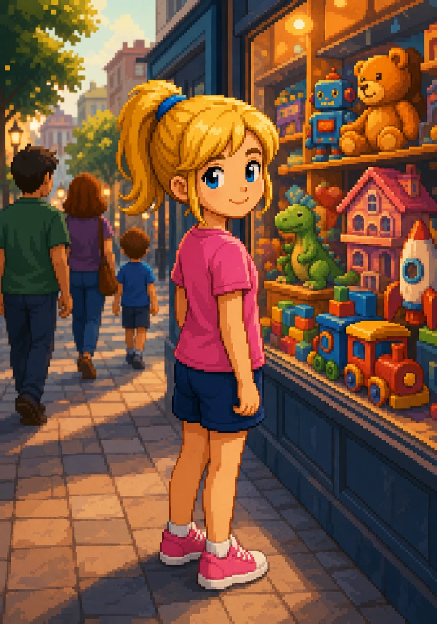 Standing in front of a toy store filled with bright displays, Maria João turns away with a smile, knowing she wants something completely different this year. On this Children's Day, she chooses not to ask for any new toys or gadgets.