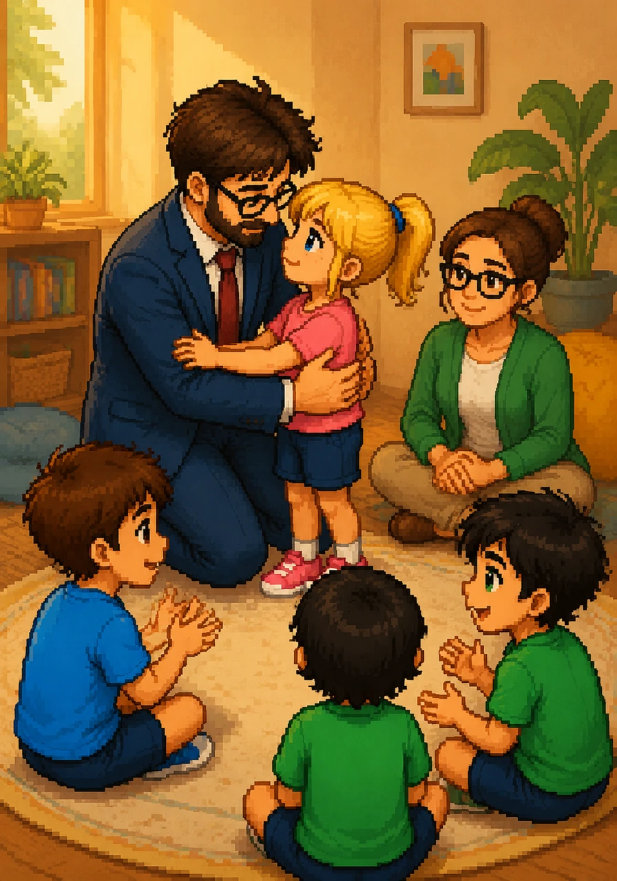 Instead, she imagines a world where adults look into children's eyes with full attention, offering warm hugs, dedicated time, and unconditional love. She wishes for grown-ups to slow down and truly listen to what children have to say.