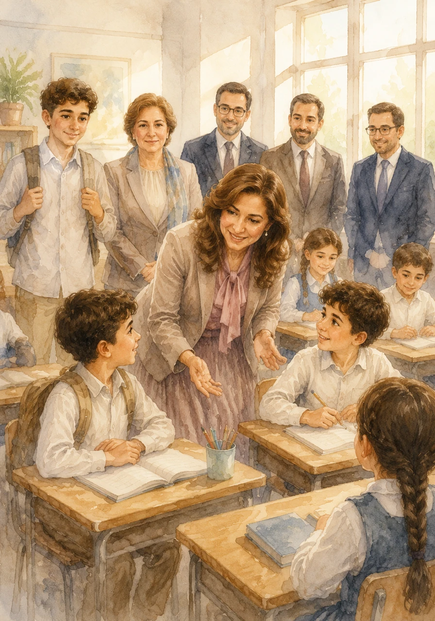 تفتح مدرسة عين السهلة أبوابها لاستقبال وفود وزيارات مهنية من مختلف اللواء والبلاد، حيث يتجول الزوار بين الصفوف بإعجاب شديد، لتتحول المدرسة من مكان يتعلم إلى منارة يُتعلم منها.
