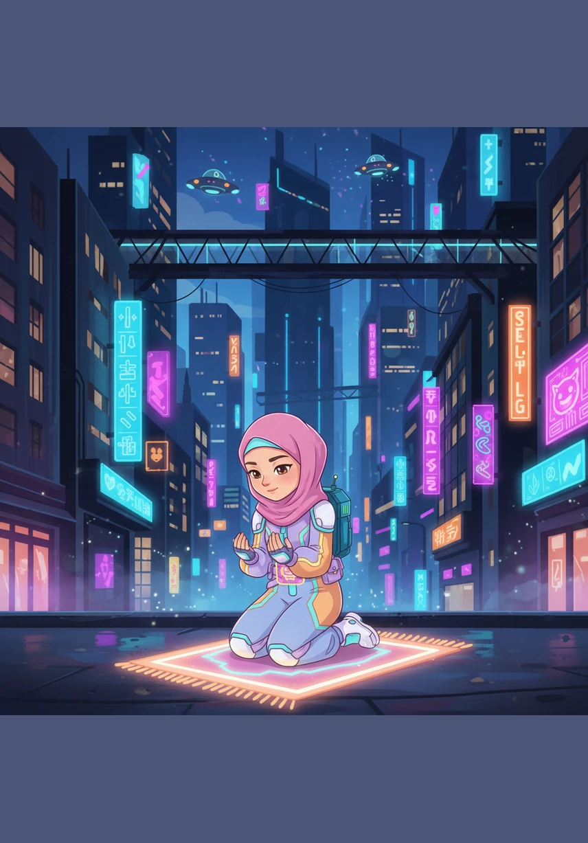 Omar pose ses mains sur ses genoux et incline son dos bien droit pour faire le ruku. C'est un geste de respect et de gratitude qu'il accomplit avec beaucoup de soin et de calme.