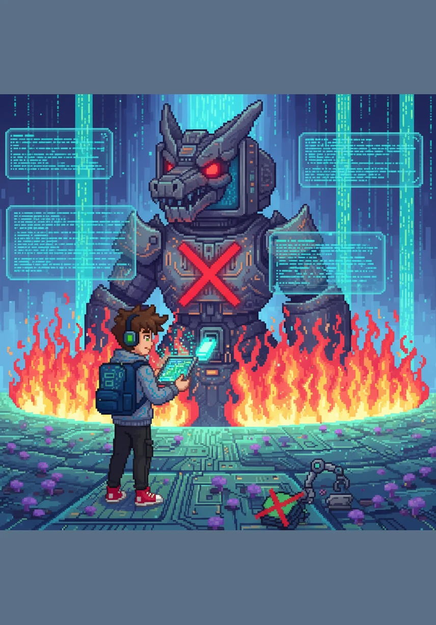 Codey stood before a glowing, empty canvas in the heart of Web-Land, ready to build his identity. He held a magical stylus that hummed with the power of modern code, staring at the vast white space waiting for his first command.