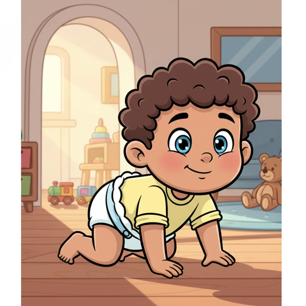 After all his grand adventures, Pip was feeling wonderfully tired. He made his way back inside, crawling with a contented sigh. His little cheeks were rosy from the sun and his heart was full of happy memories.