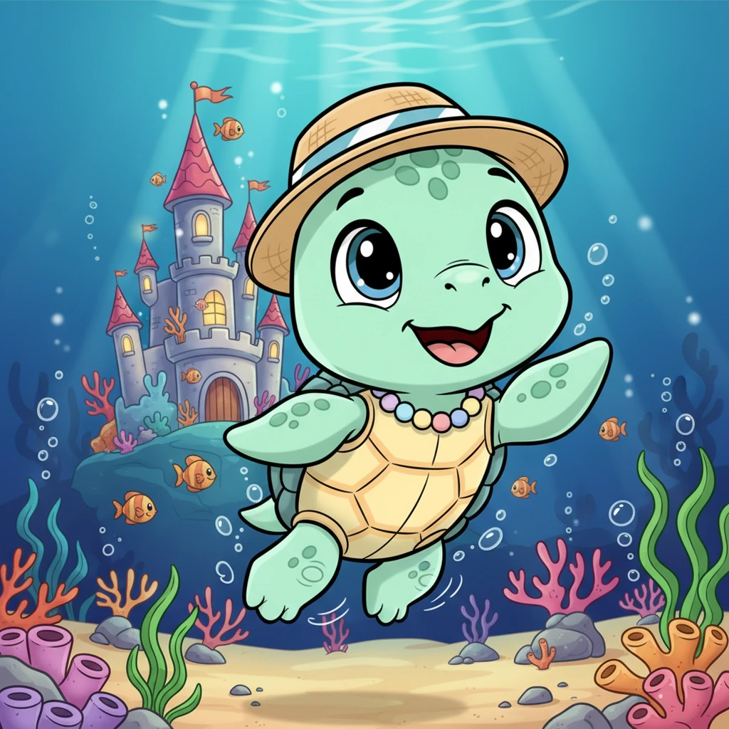 With a final, happy flick of his flippers, Shelly swims away from the underwater castle, carrying the memory of its magic. He feels a little bolder, a lot happier, and ready for more ocean adventures.