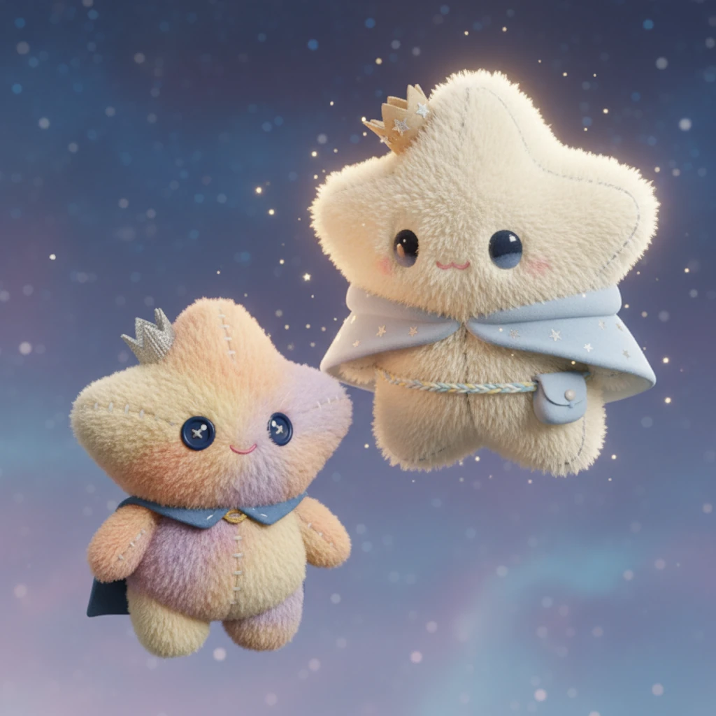 One evening, a friendly, slightly larger star named Nova, whose light shimmered with warmth, floated gently closer to Lumi. 'Why don’t you shine like us, dear Lumi?' Nova asked with a kind, comforting twinkle.