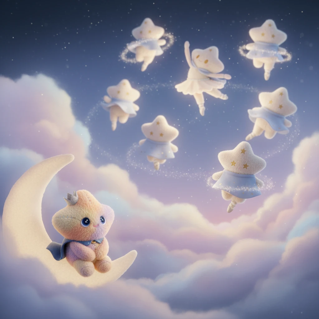 Every night, Lumi watched with a wistful heart as the other stars performed their brilliant ballet. She longed to join their luminous dance, wishing with all her being that she too could shine with such confidence.