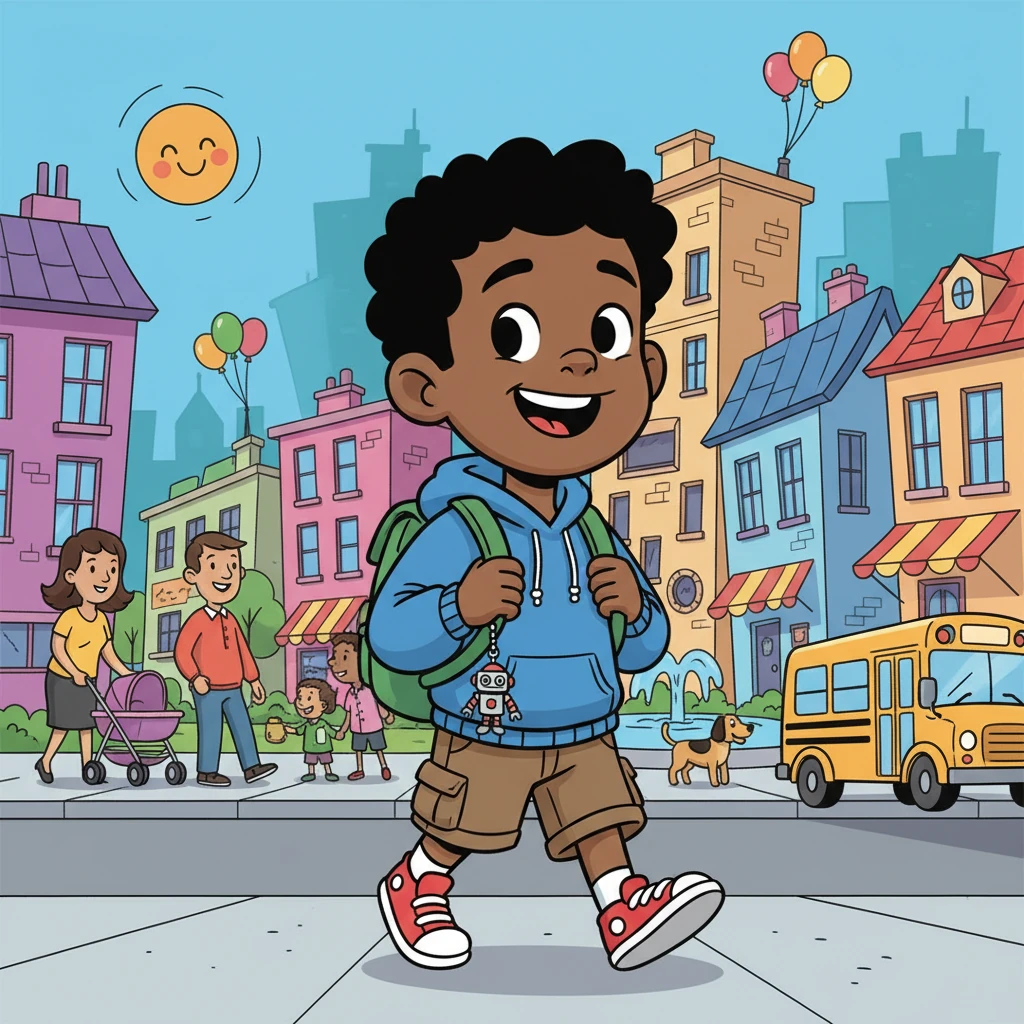 Isaiah, a seven-year-old boy, walked home from school, the city's sounds and sights a familiar backdrop to his day. The urban community buzzed with activity, a mix of laughter and the everyday hustle. He carried his backpack, dreaming of the afternoon ahead.